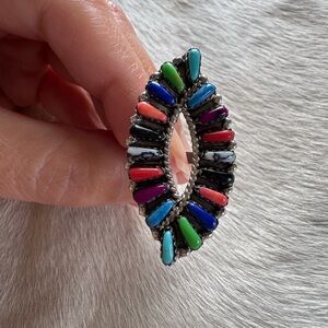 Multicolor Stone Zuni Ring